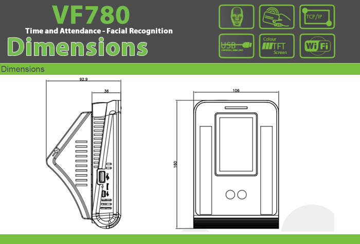 VF780 Facial Recognition and Biometric Time Attendance Product
